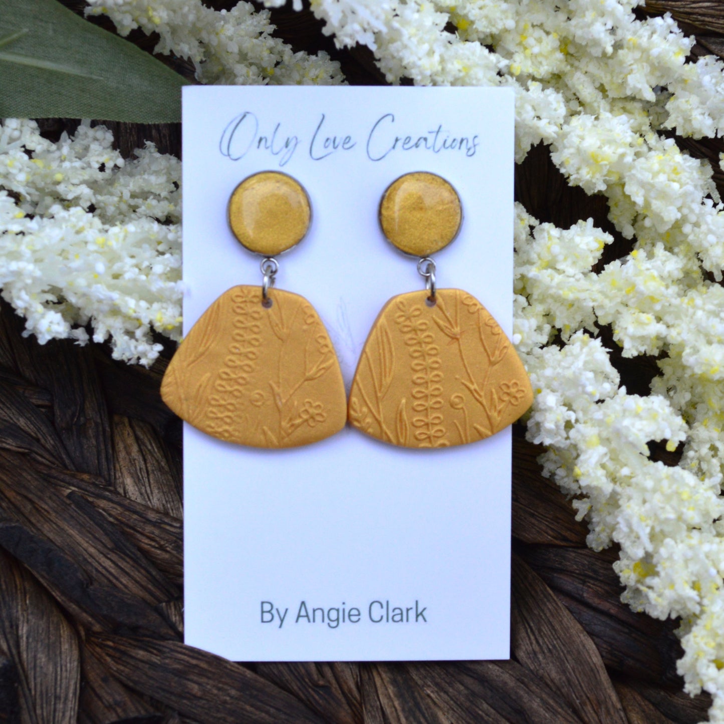 Flower Imprinted Earrings