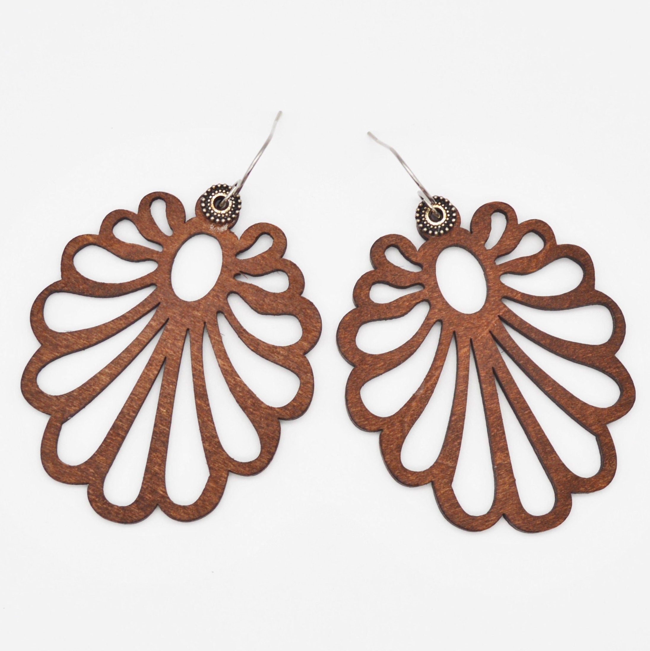 Handmade wooden earrings made from bocote wood. Hypoallergenic Earring –  CarvEd by Esposito