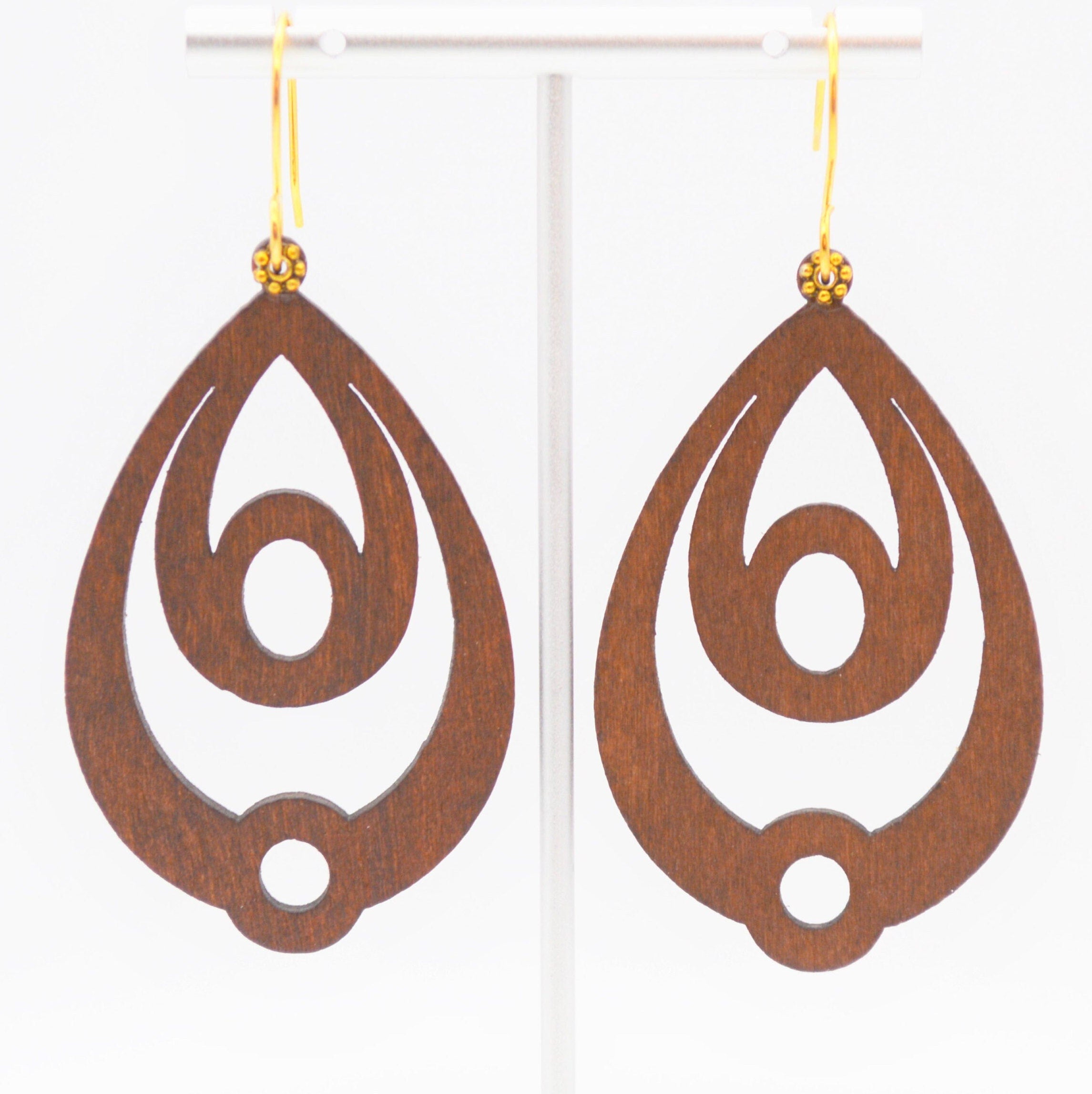 Sacred Heart Wooden Earrings - Shop Now! – Violet Heart Studios